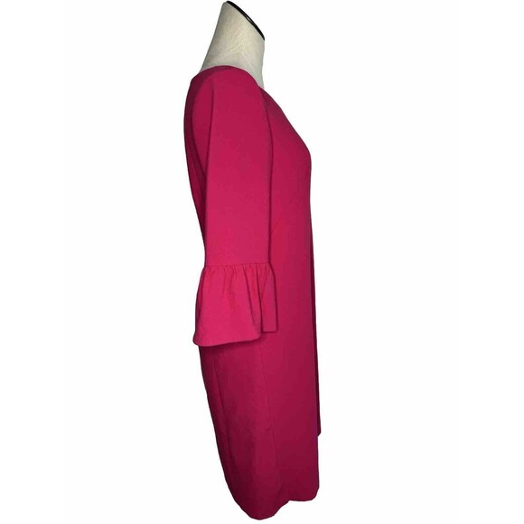 Talbots Magenta Pink Shift Dress 3/4 Bell Sleeves Lined Stretch Size 2 - Picture 10 of 10
